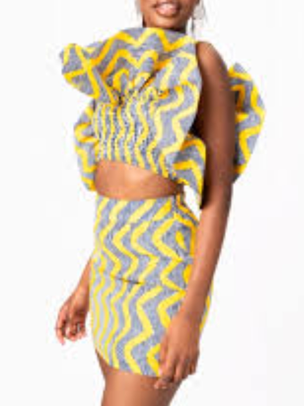 Nwt Fuure Lily African Print Mini Skirt Yellow Size Small — image 4 of 8